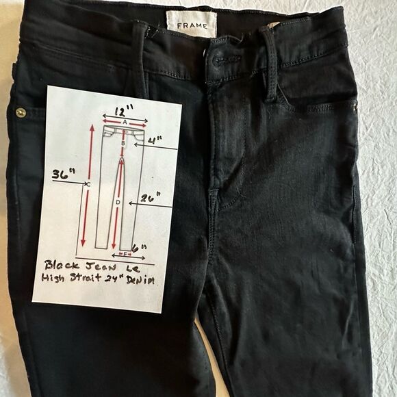 Frame Women's Black Le High Straight Jeans size 24 - Picture 15 of 15